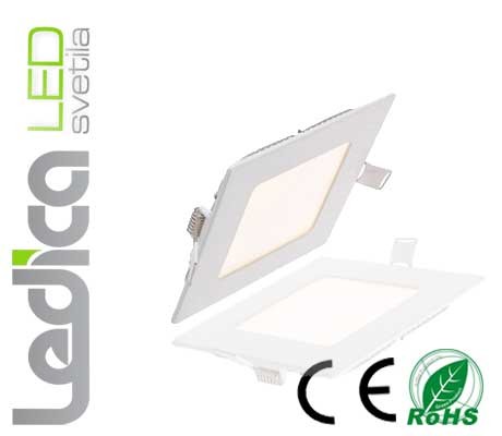 Led vgradna 6W kvadratna